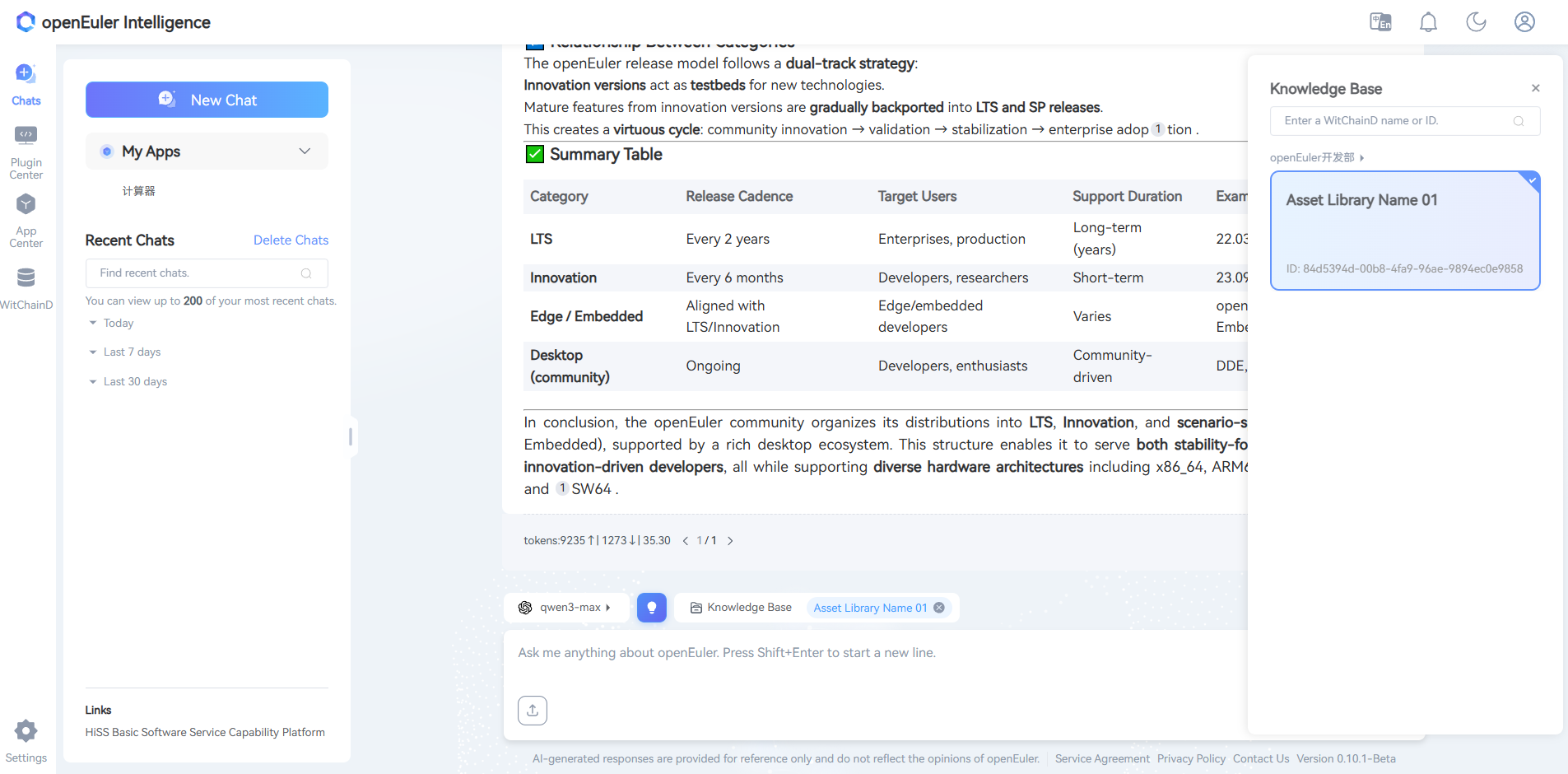 Select Knowledge Base for Conversation
