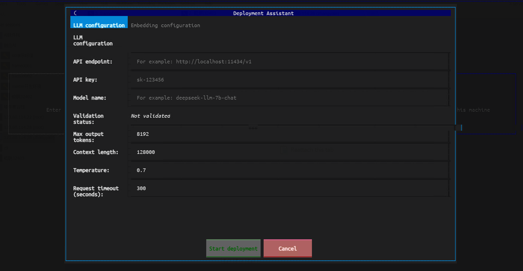 LLM Configuration Tab
