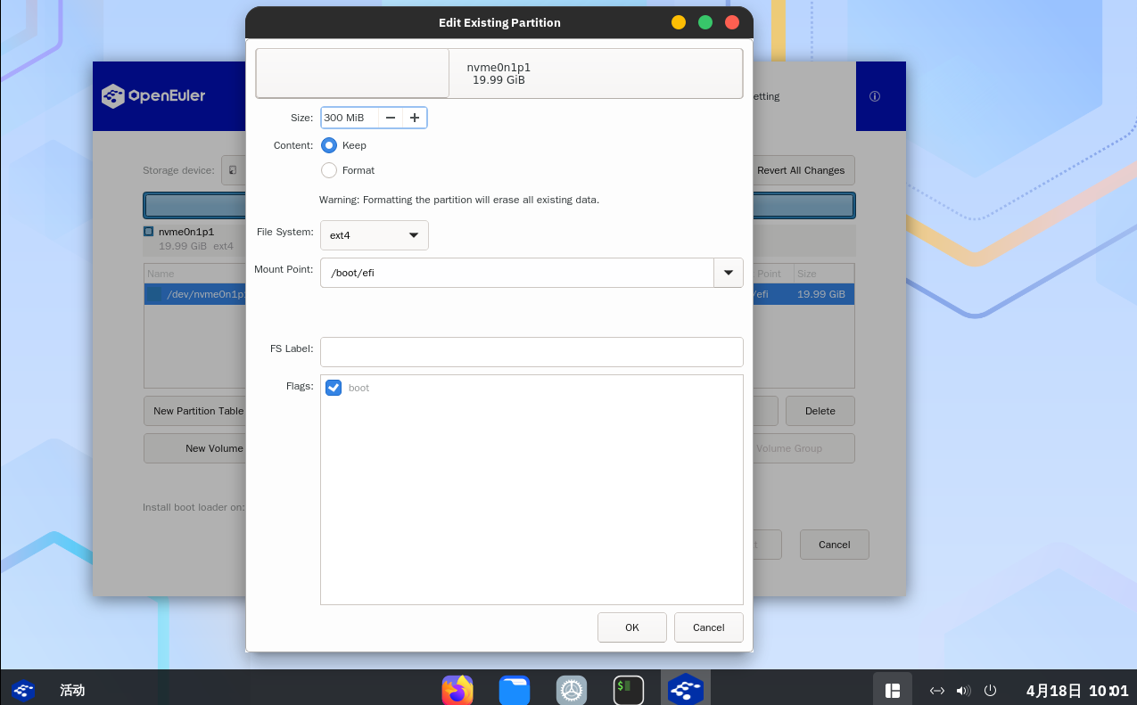 EFI settings