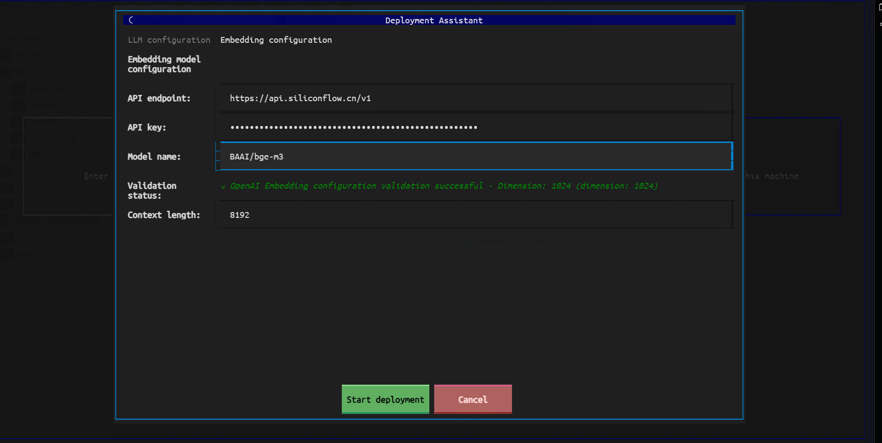 Fill in Embedding information