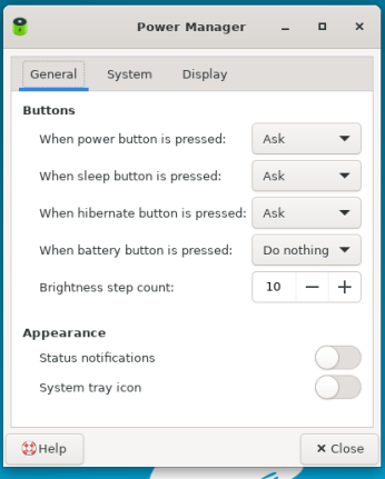 Figure 15 Setting the power manager
