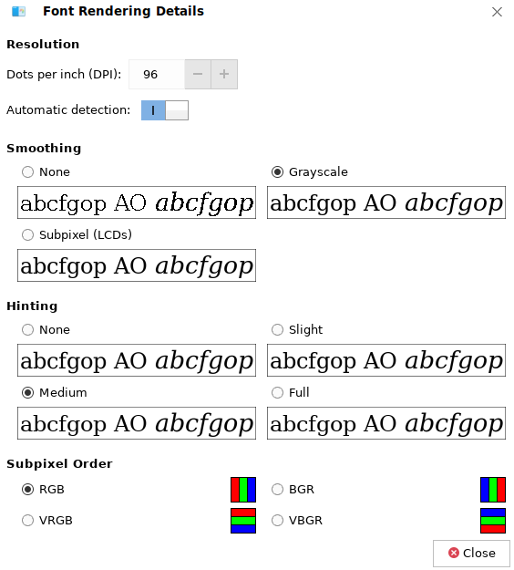 Figure 34-Font details setting