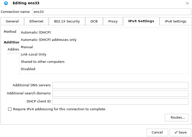 Figure 45 IPv4 settings