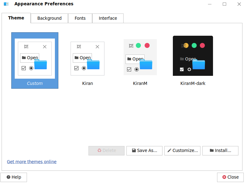 Figure 27 Theme settings