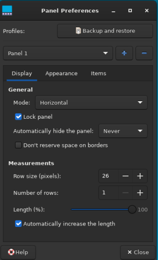 Figure 21 Shortcut menu on the taskbar